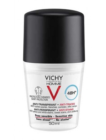 Vichy Homme Deodorant Anti-Transpirante 48h Sensitive Skin Roll-On 50ml