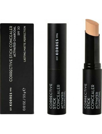 Korres Activated Charcoal Corrective Stick Concealer SPF30 ACS3 - 3,5gr