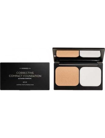 Korres Activated Charcoal Corrective Compact Foundation SPF20 ACCF3 - 9,5gr