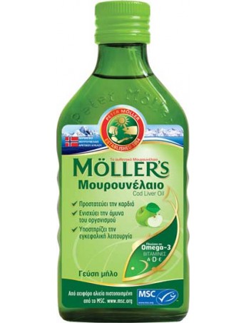 Moller's Μουρουνέλαιο Cod Liver Oil Μήλο - 250ml