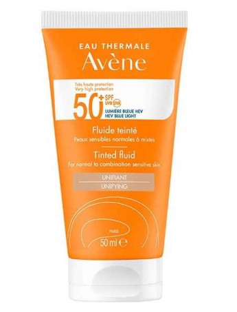 Avene Fluide Tinted Αδιάβροχη Αντηλιακή Κρέμα Προσώπου SPF50 με Χρώμα - 50ml