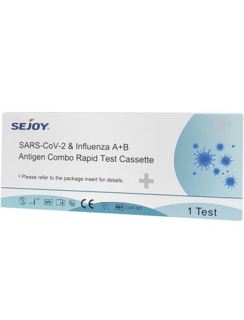 Sejoy SARS-CoV-2 & Influenza A+B Antigen Combo Rapid Test Cassette 1τεμ. Διαγνωστικό Τεστ Covid-19 & Γρίπης