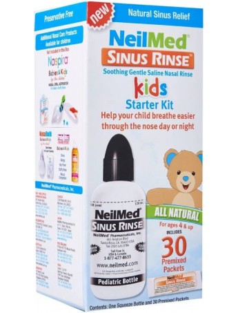 NeilMed Sinus Rinse Kids Starter Kit Σύστημα Ρινικών Πλύσεων για Παιδιά από 4 ετών 120ml και 30 Ανταλλακτικά Φακελάκια