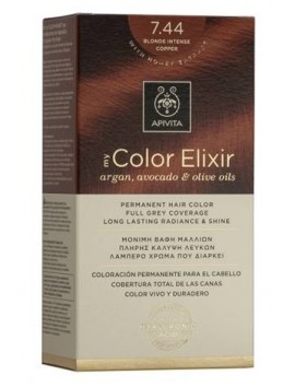 Apivita My Color Elixir Σετ Βαφή Μαλλιών Χωρίς Αμμωνία 7.44 Ξανθό Έντονο Χάλκινο - 125ml